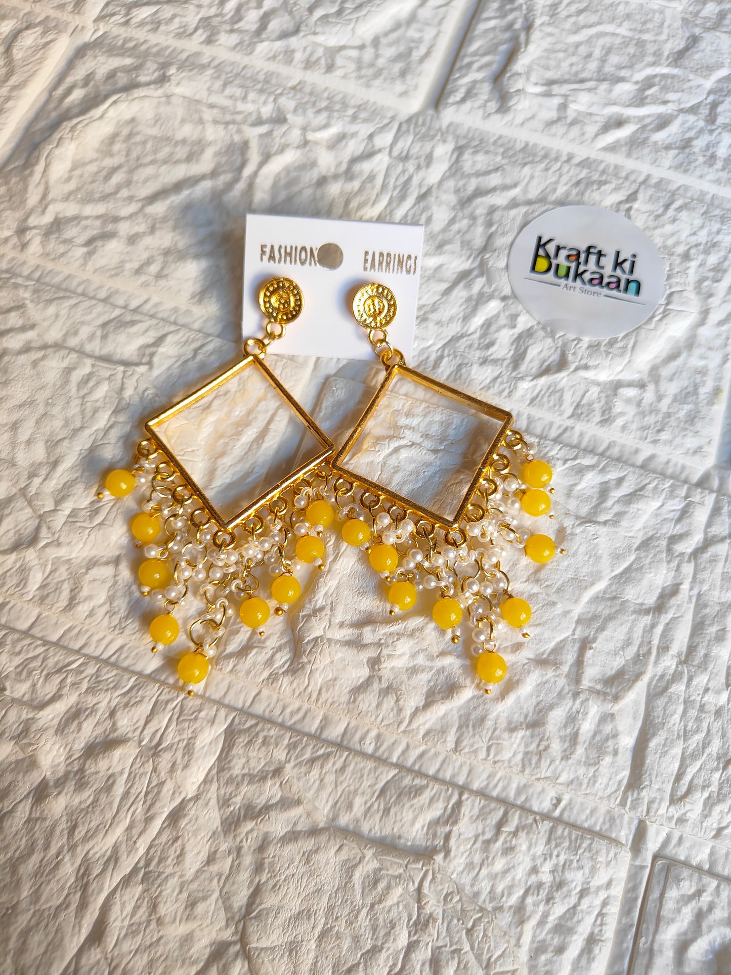 Premium Gold Colourful Long Jhumka