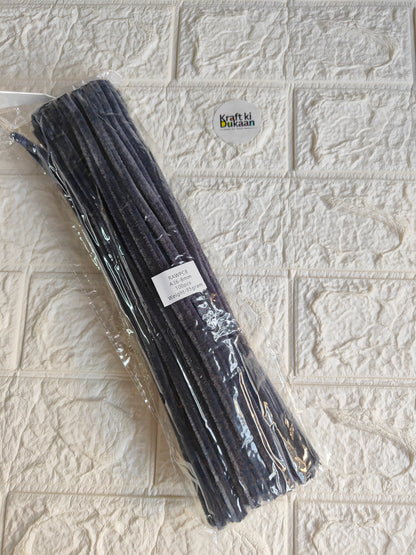 Plain 8mm pipe cleaner pack, dark charcoal, 100-count bundle