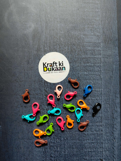 Lobster clasp hook multipack (20), mixed-color lobster clasps for crafts