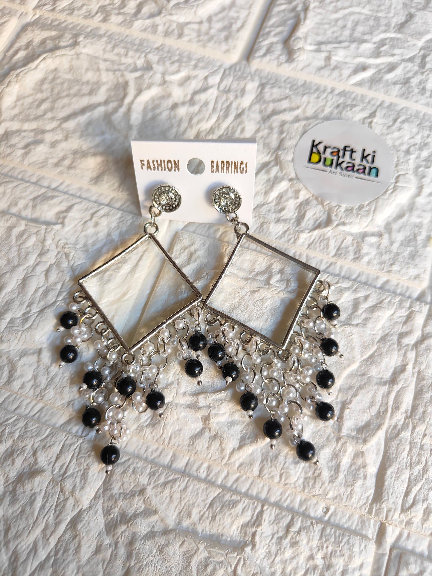 Premium Silver Colourful Long Jhumka
