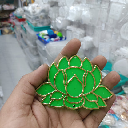 Acrylic lotus tealight base, green