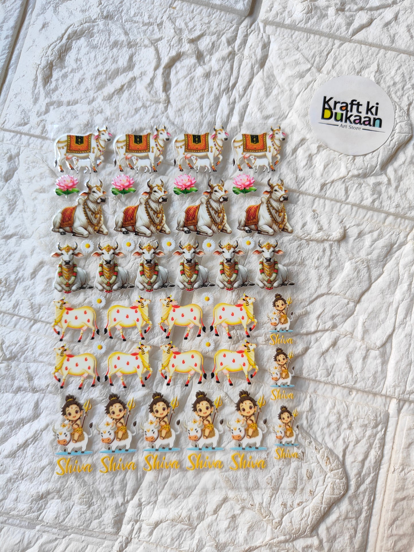 UV DTF peel-off sticker sheet with cute animal cartoon stickers and colorful accents