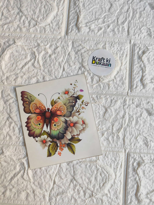 Mini colour sticker sheet with butterfly and flower designs