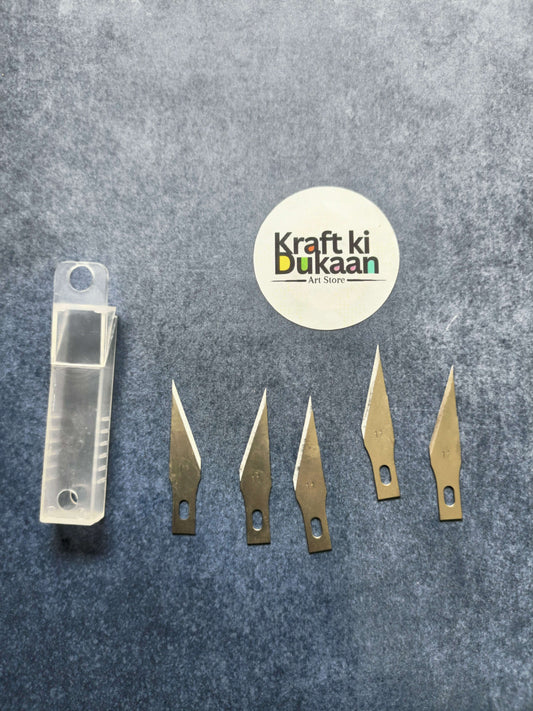 Detail pen knife blades pack of 5 with storage case