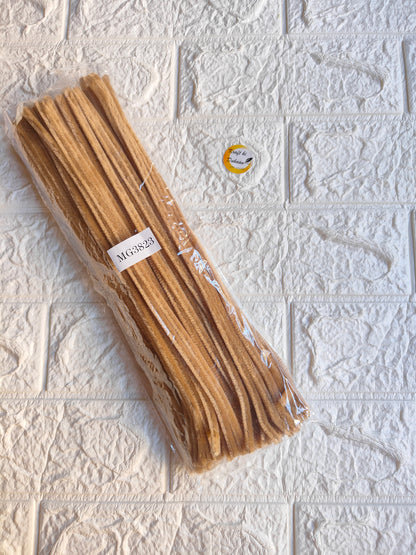 Pipe cleaner pack of 100, plain brown chenille sticks in a sealed bundle