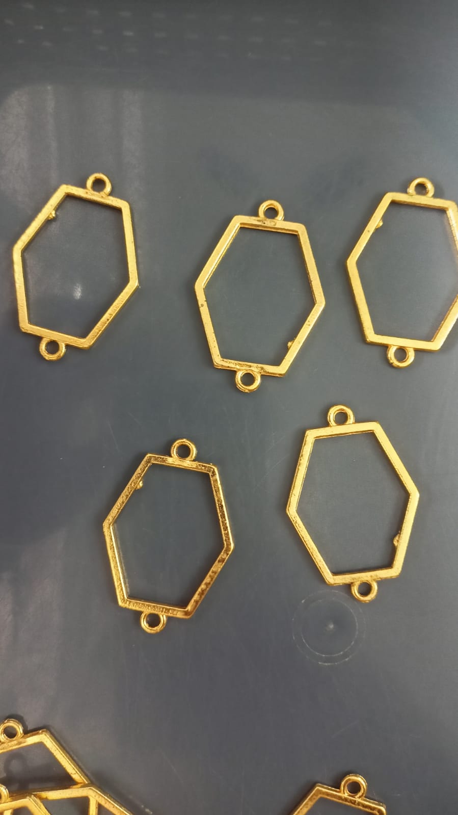 Hexagon Plain Bracelet Bezel 10pc set
