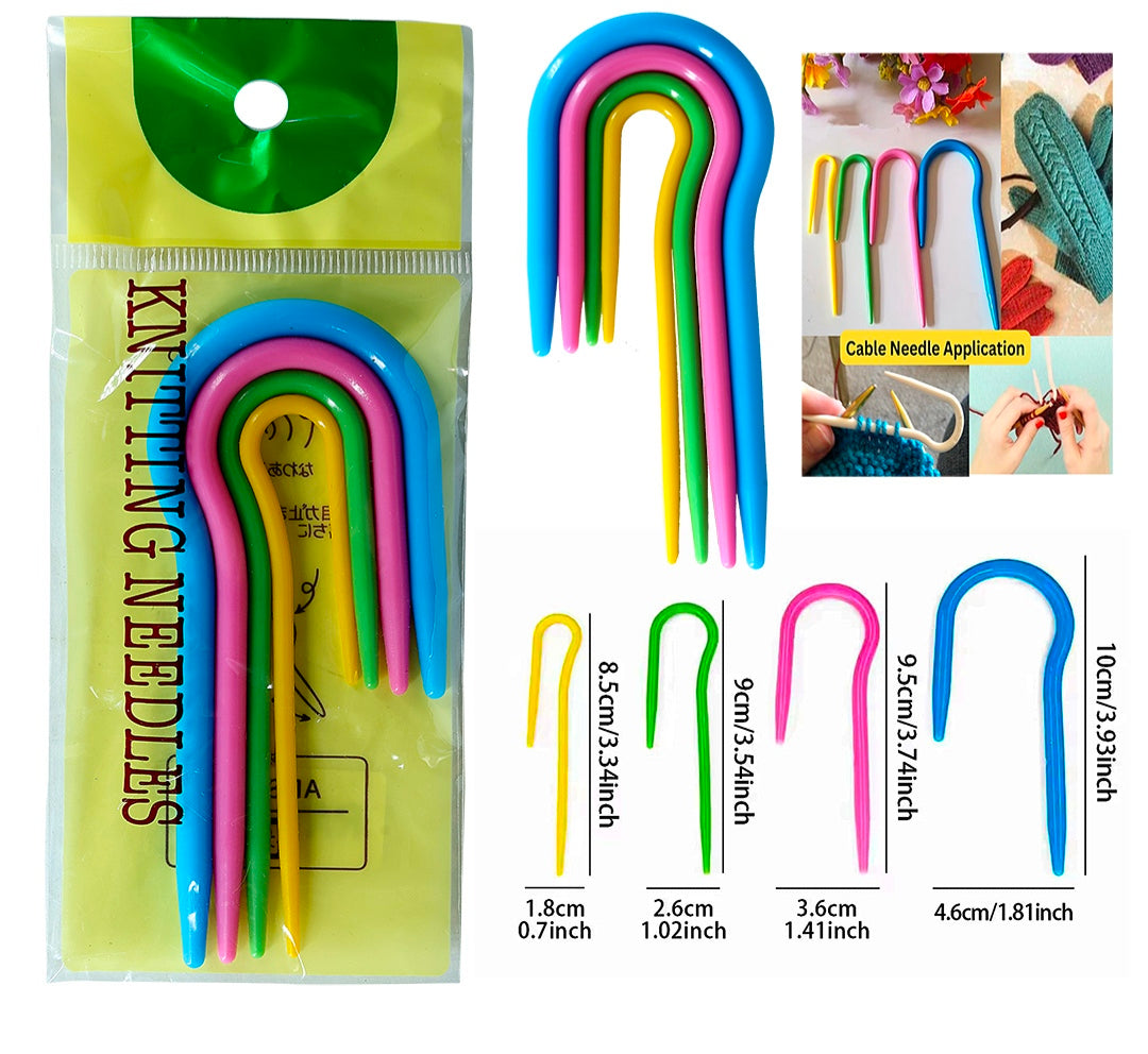 Plastic U Shaped Needles Pack of 4