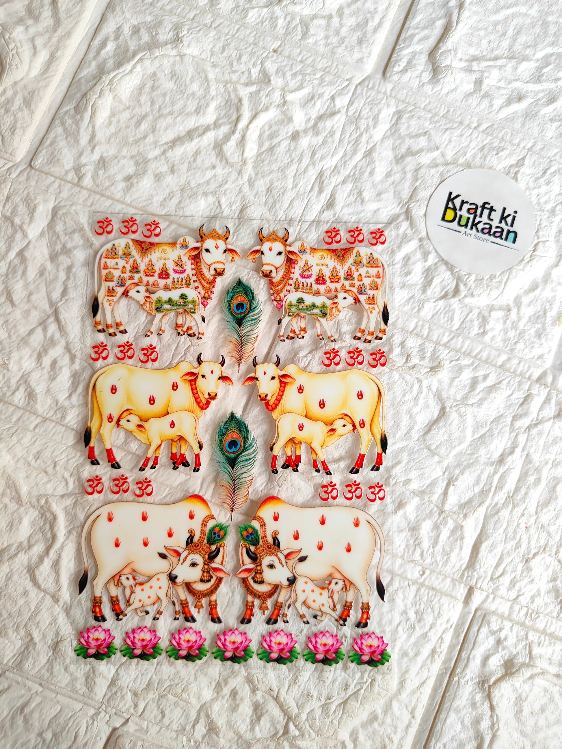 UV DTF peel-off sticker sheet with colorful cartoon farm animals design