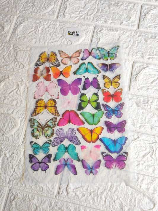 A4 butterfly insert sheet with colorful butterfly stickers
