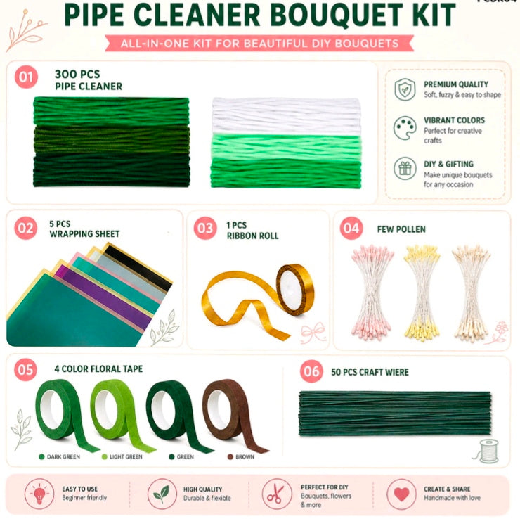 DIY Pipecleaner Bouquet Kit 04
