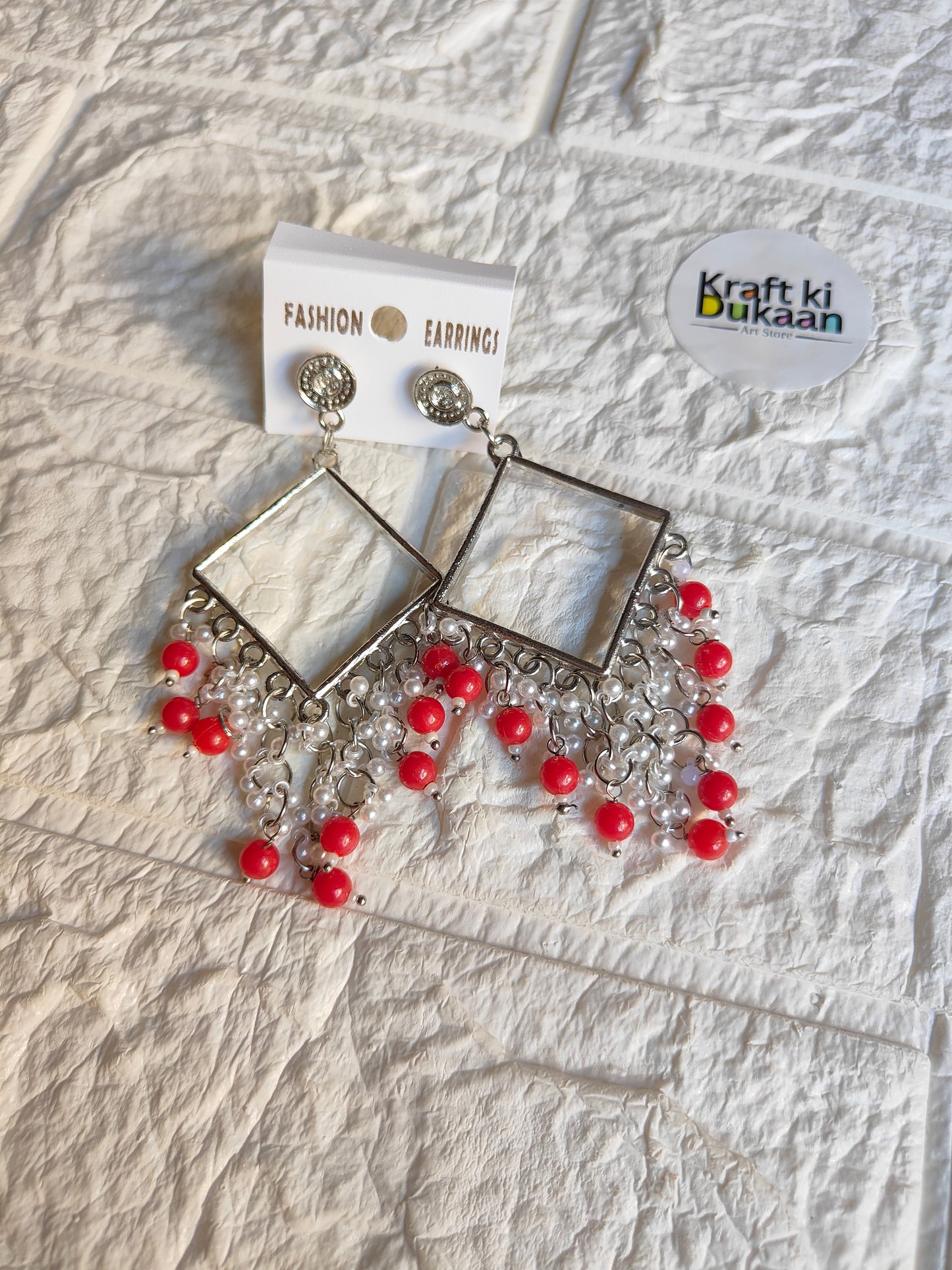 Premium Silver Colourful Long Jhumka