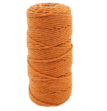 Macrame cotton thread spool, orange-brown 3mm, 100m