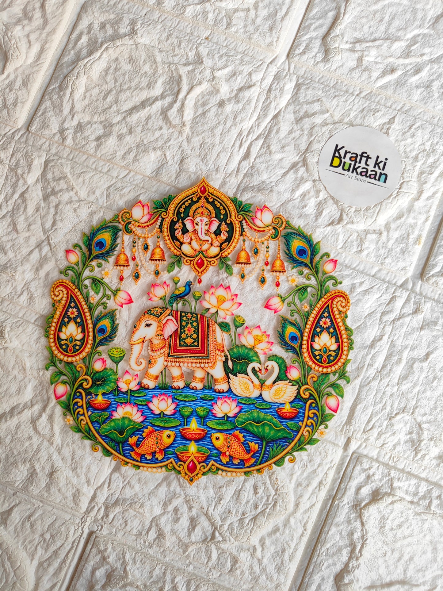 Thali Round Peel off sticker T7