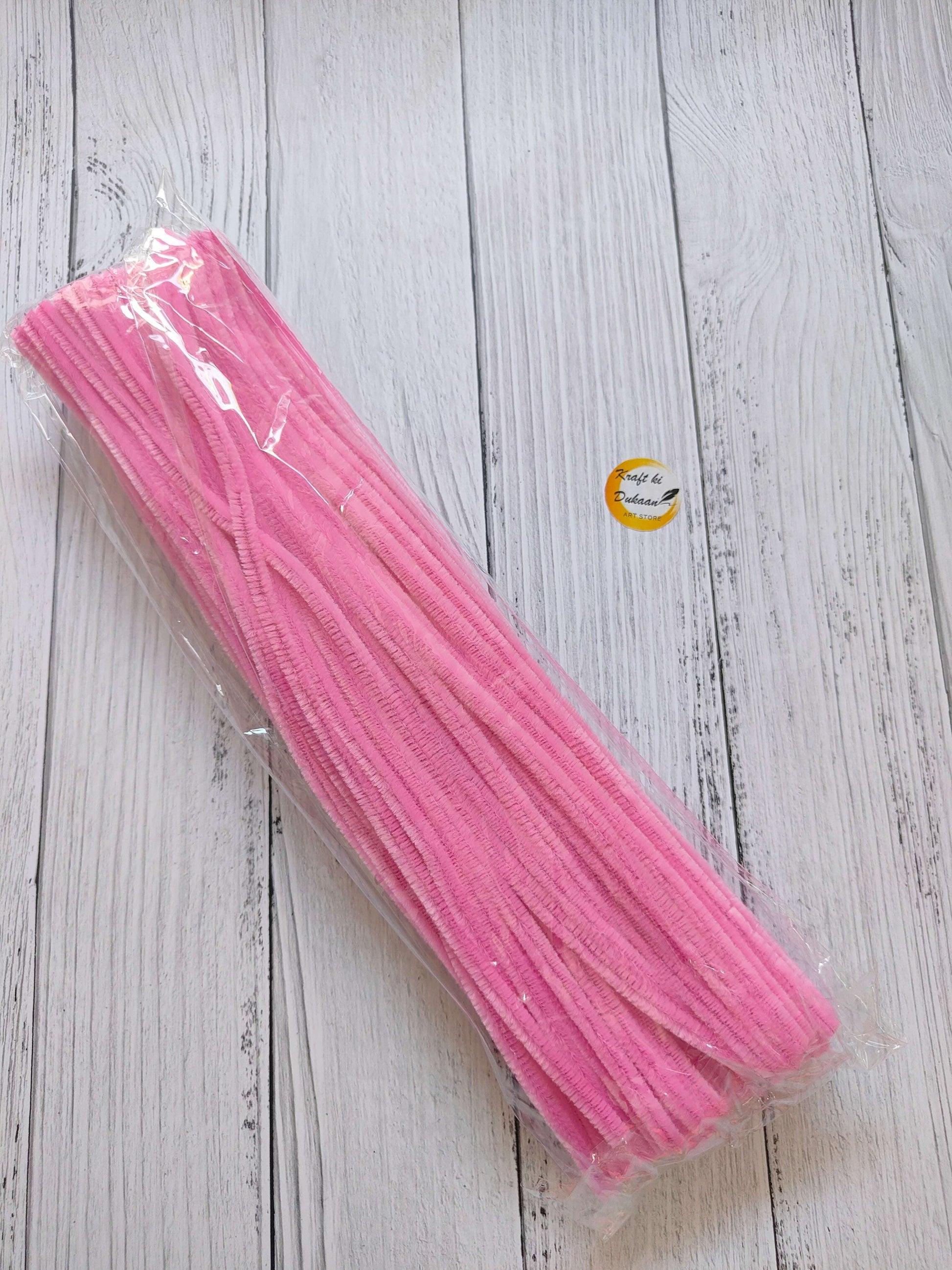 Pipe cleaner plain pack of 100, bright pink