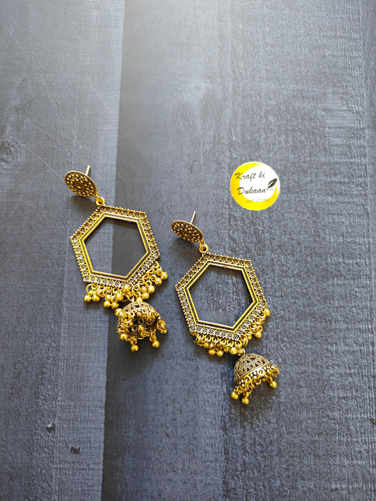 Golden Latkan Jhumka without beads