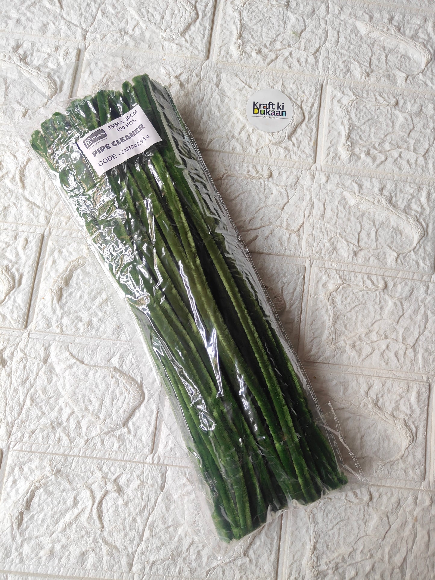 8MM Pipe Cleaners Plain 100PC Packet A2
