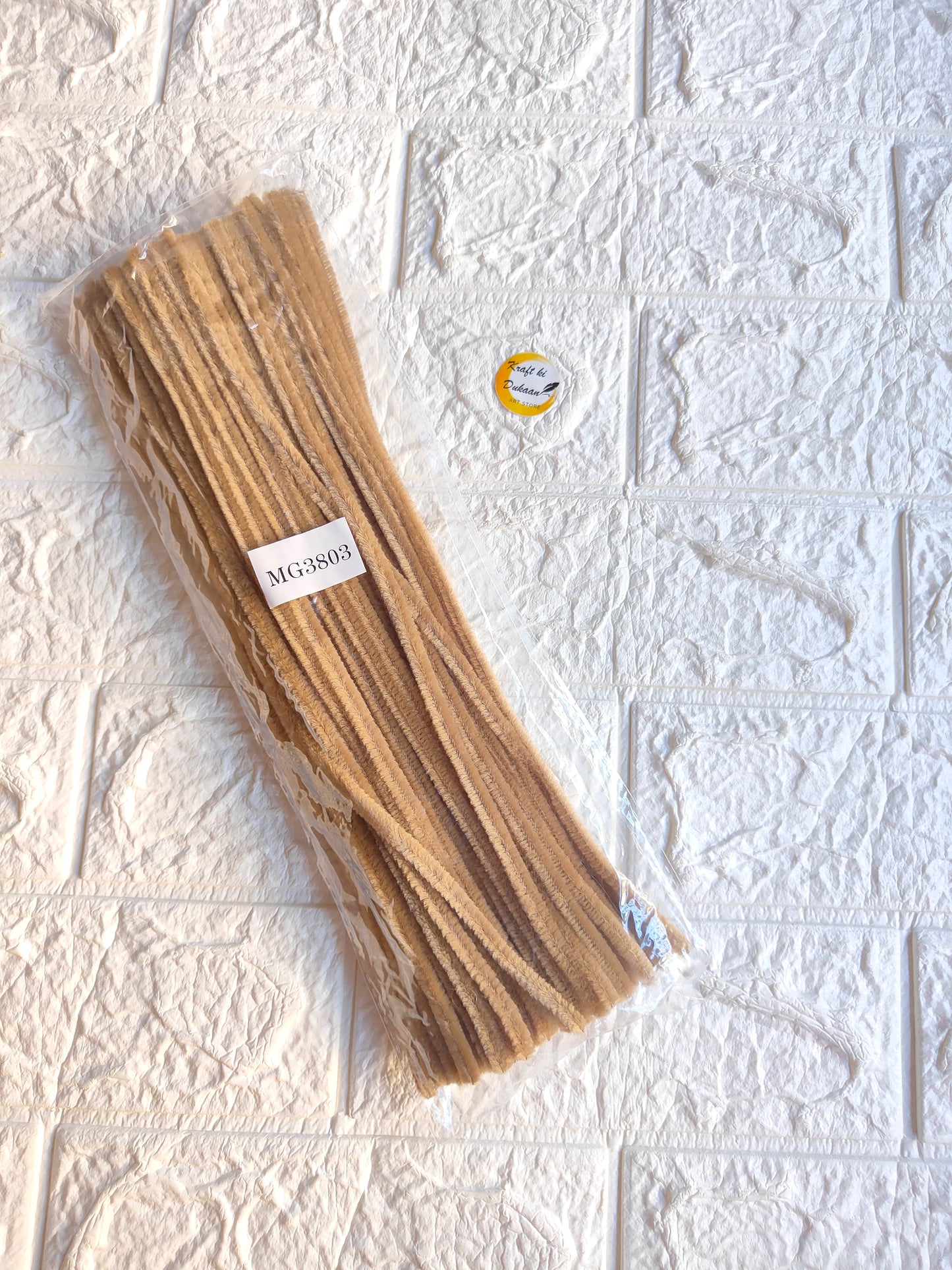 Pipe cleaner plain pack of 100, camel brown pipe cleaners in clear wrapper