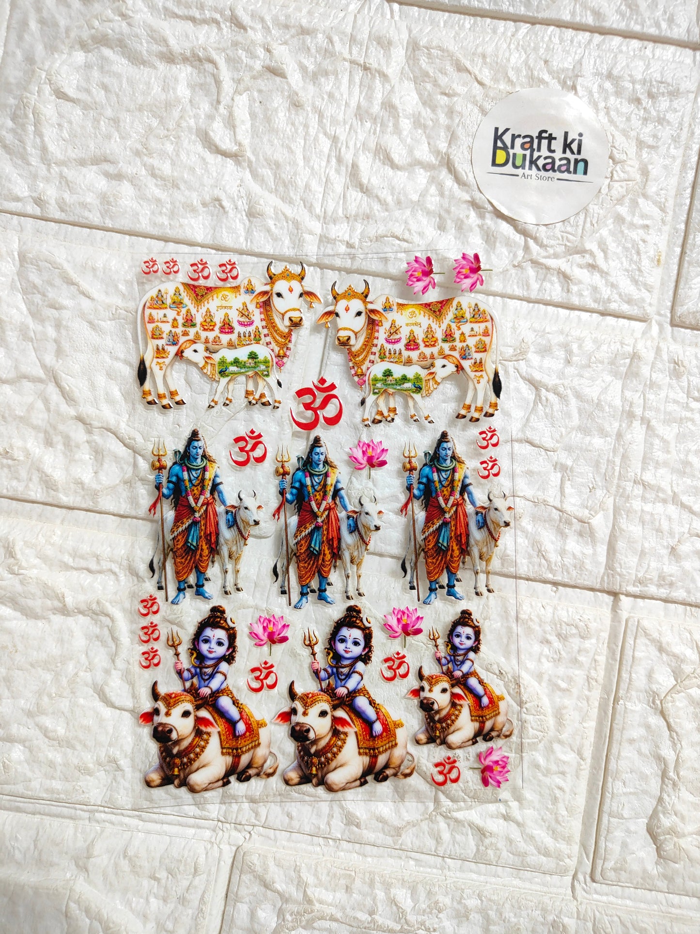 UV DTF peel-off sticker sheet J465 with colorful illustrated figures and animals
