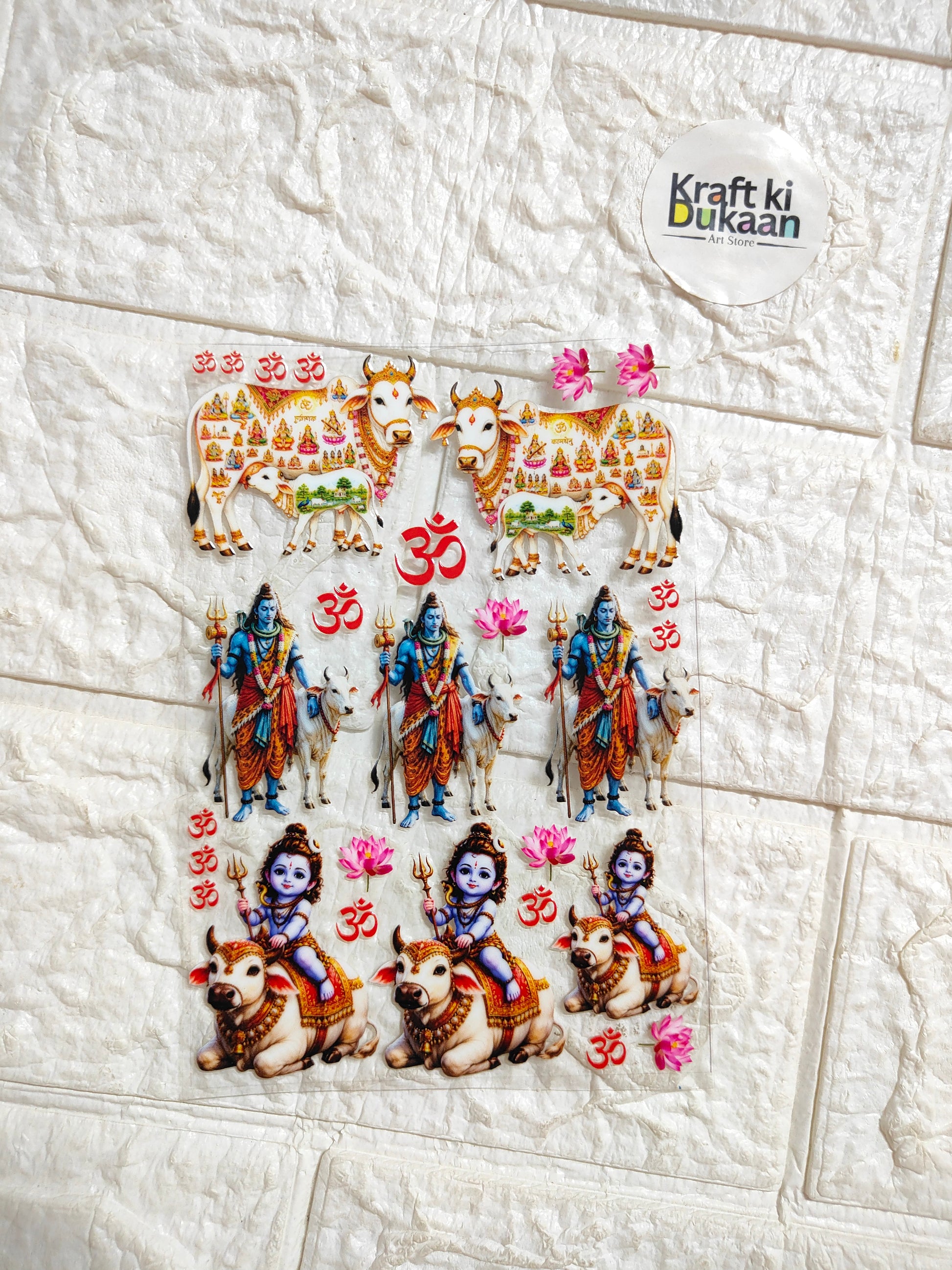 UV DTF peel-off sticker sheet J465 with colorful illustrated figures and animals