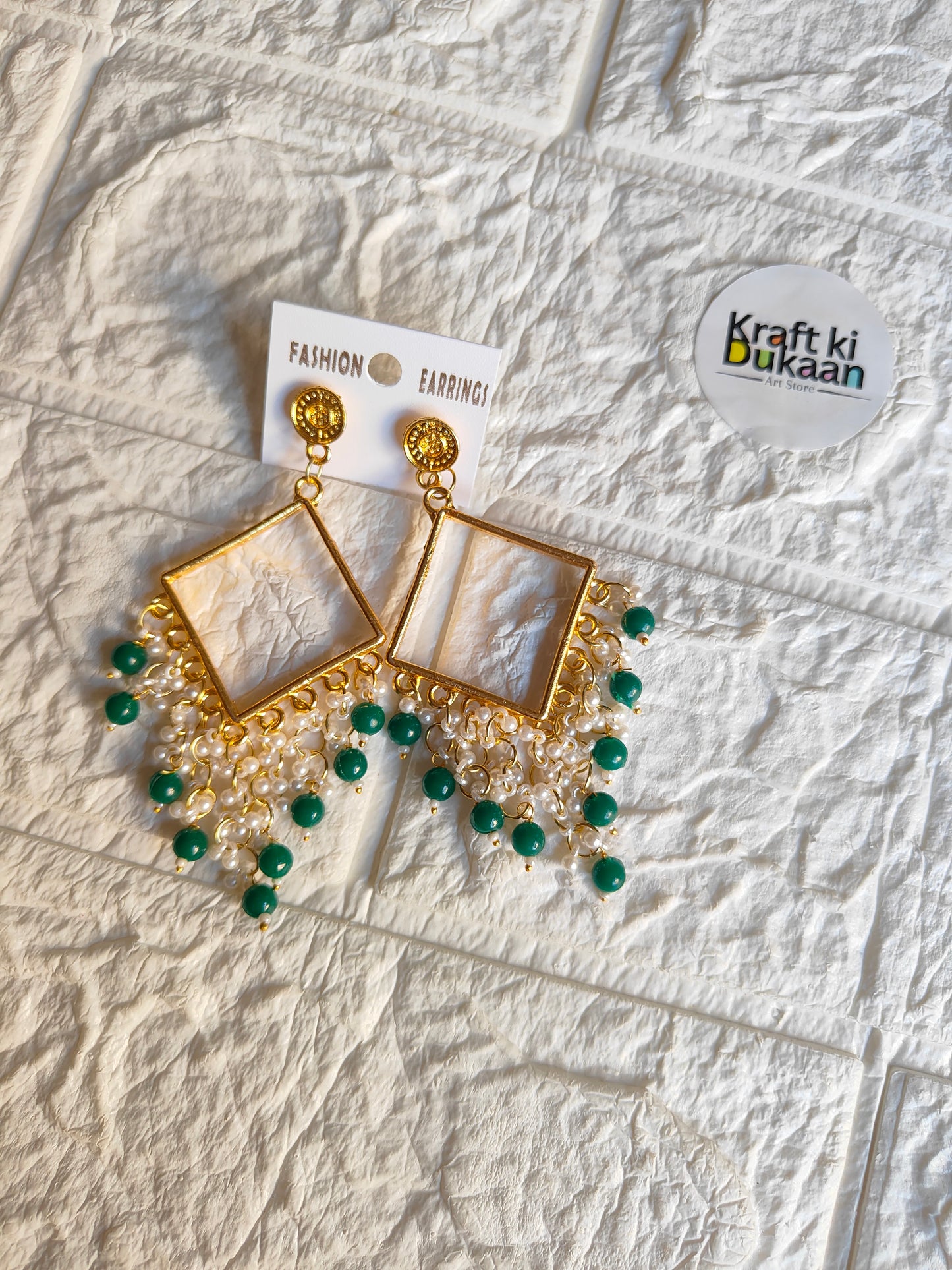 Premium Gold Colourful Long Jhumka