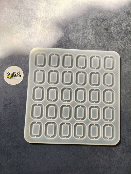 30-cavity rectangle jewelry mould, square silicone tray with 30 recessed cavities