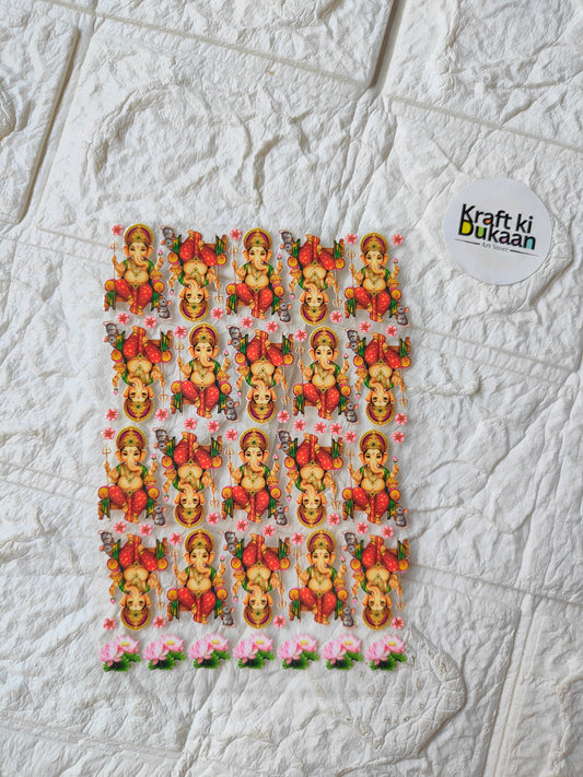 Peel-off sticker sheet with multicolor cartoon doll faces and bear figures, sheet of motifs