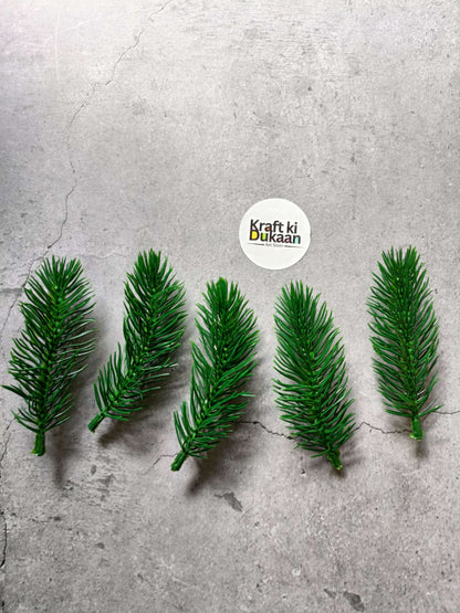 Artificial flower bunch pack of 5 green pine sprigs with stems