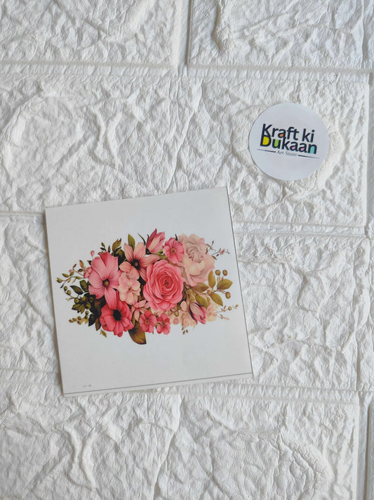 Mini sticker sheet with floral bouquet design