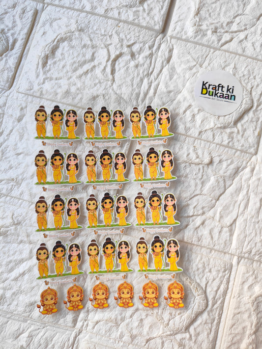Peel-off sticker sheet with rows of cute cartoon character girls and boys