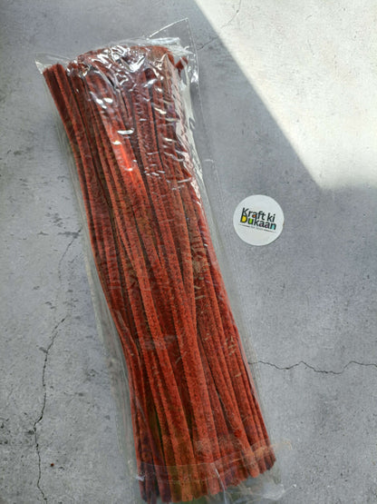 Brown pipe cleaner sticks in clear plastic bag