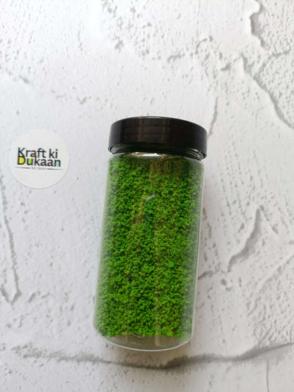 Artificial Grass Powder, dark green granular turf powder in 25g jar