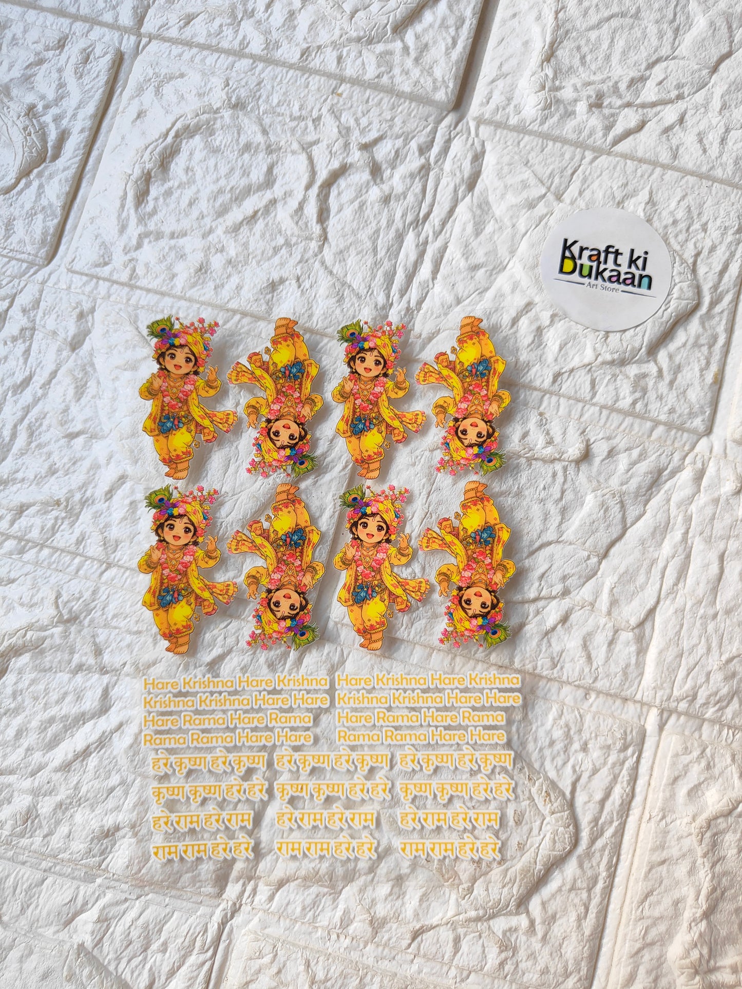 Peel-off UV DTF sticker sheet with multiple colorful cartoon character designs