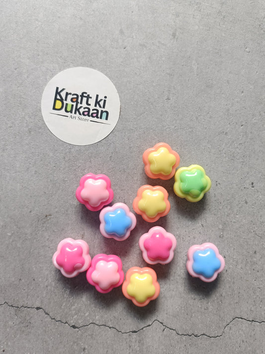 Rakhi bracelet beads pack of 10: pastel cloud beads, pink blue yellow and green
