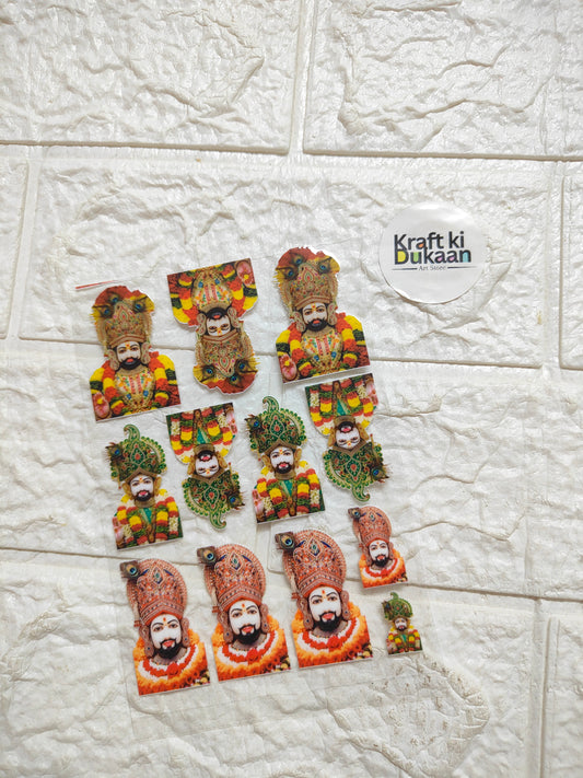 UV DTF peel-off sticker sheet with colorful portrait designs and small character stickers