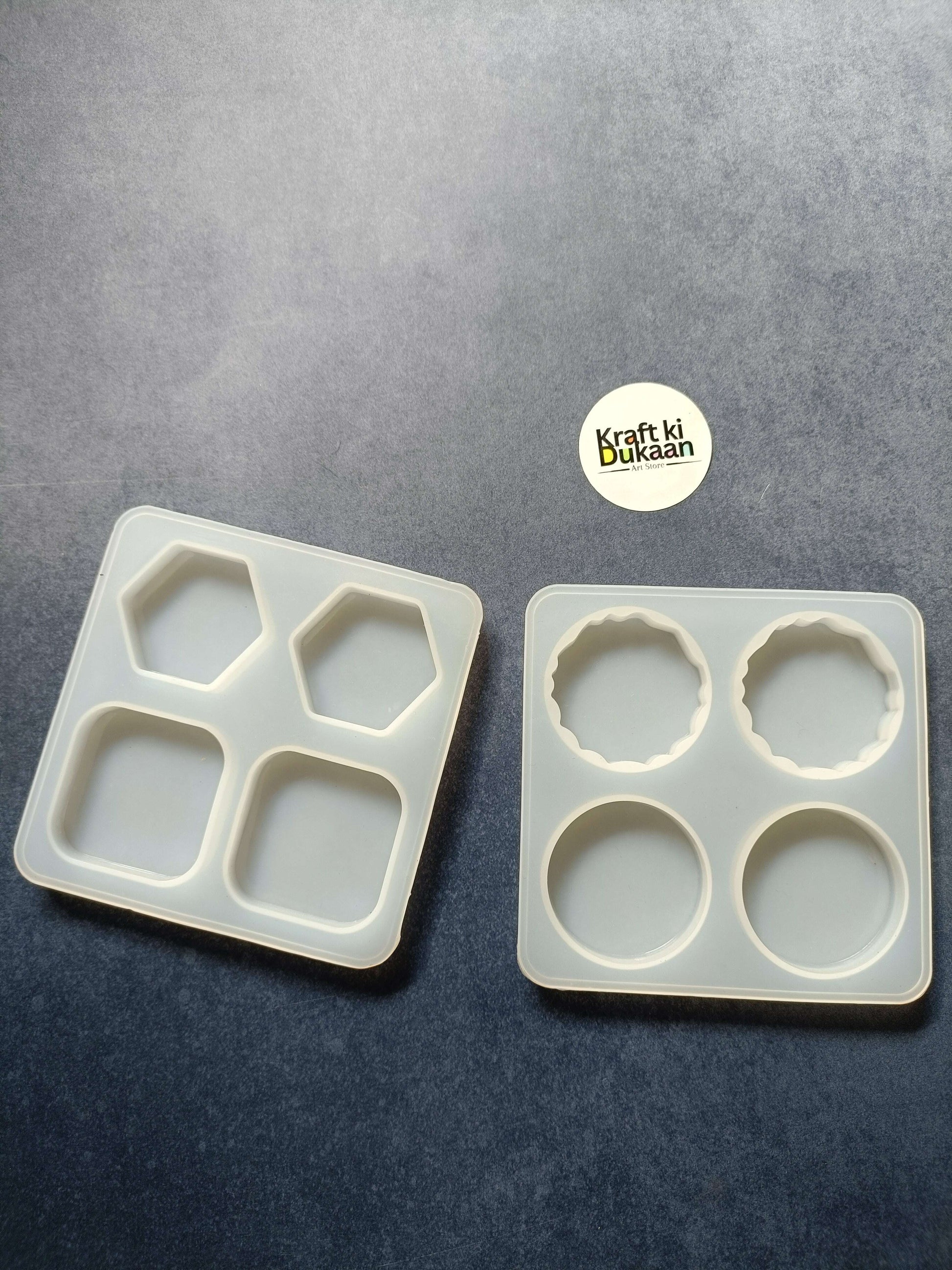 Two-piece pop socket mould set with hex and round cavities