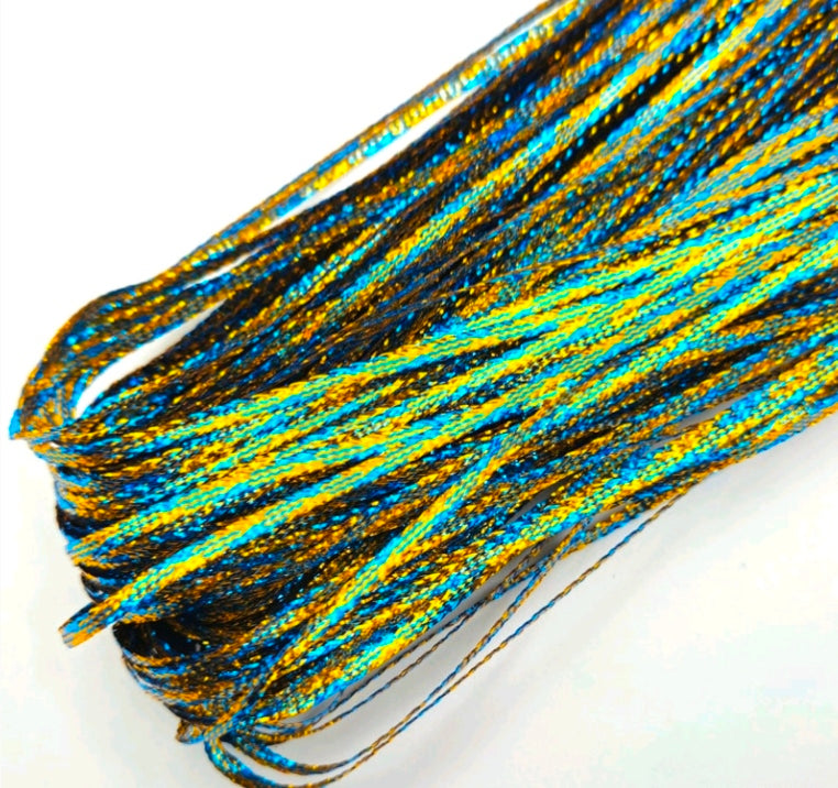 Shimmer metallic cord thread spool, blue and teal glitter cord, 3mm thickness