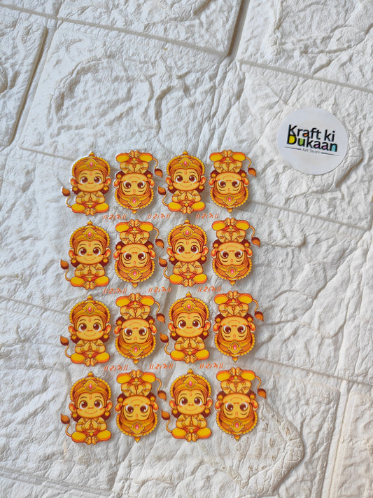 UV DTF peel-off sticker sheet with orange cartoon girl face stickers in rows
