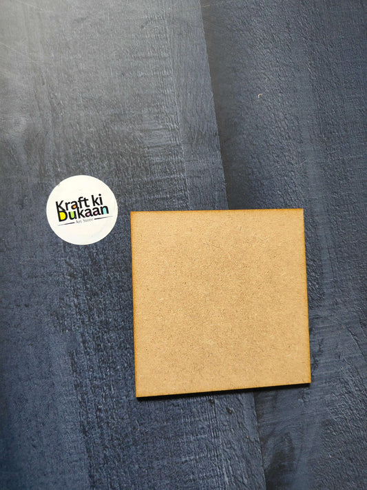 4" plain square MDF board, light brown (pack of 10)