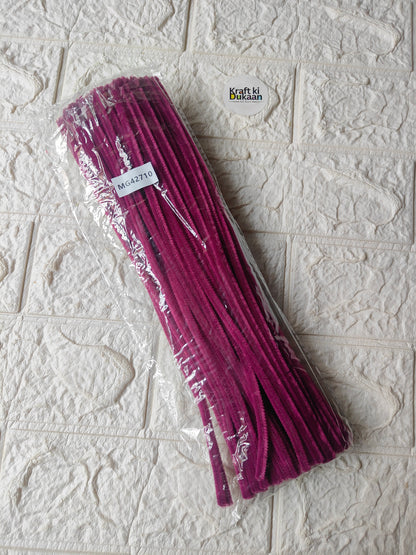 7mm pipe cleaner pack of 100, deep red straight stems in plastic wrap