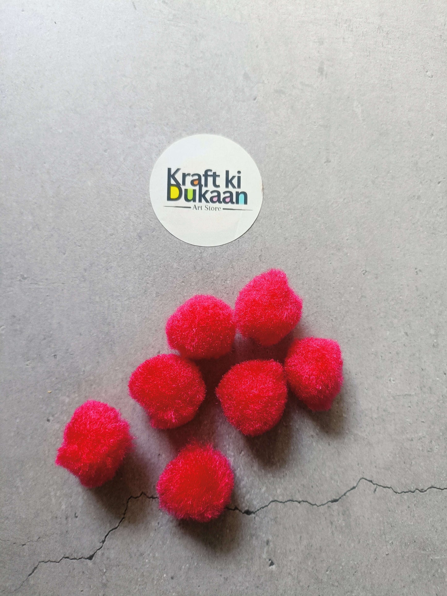 Pink pom-pom balls, 2 cm fuzzy spheres, small craft balls for decor