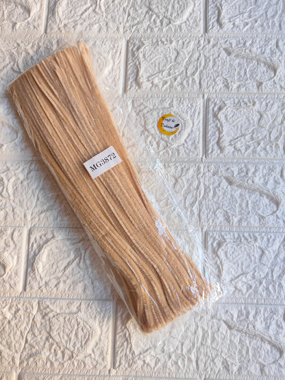 Pipe cleaner plain pack of 100, beige pipe cleaners in clear wrapper