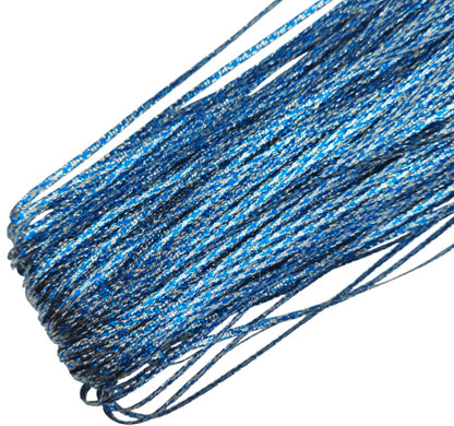 Shimmer metallic cord thread spool, dark blue metallic glitter cord, 3mm thickness