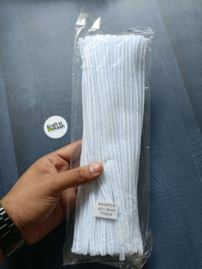 Pipe cleaner plain 8mm, pack of 100 (light blue)