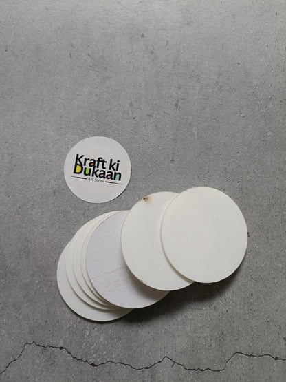 Round white acrylic sheets, stacked, small 2-inch pack of 10