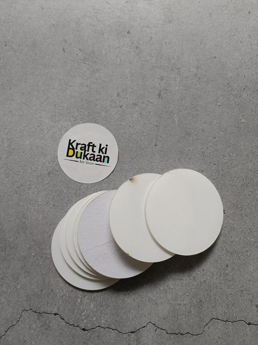 Round white acrylic sheets, stacked, small 2-inch pack of 10