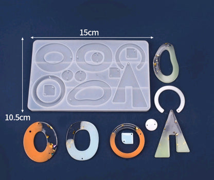 Silicone jewelry mould tray with 12 cavities for rings, pendants, and beads