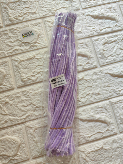 Pipe cleaners, lavender purple pack of 100 in clear bag
