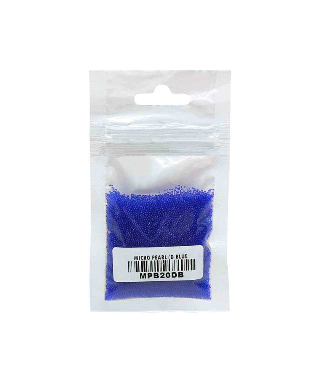 Dark blue micro pearl beads in clear resealable bag, 20 g