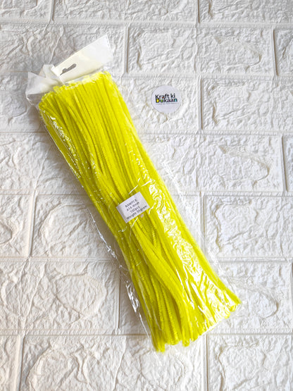 Lemon yellow pipe cleaner stems, 8 mm, pack of 100