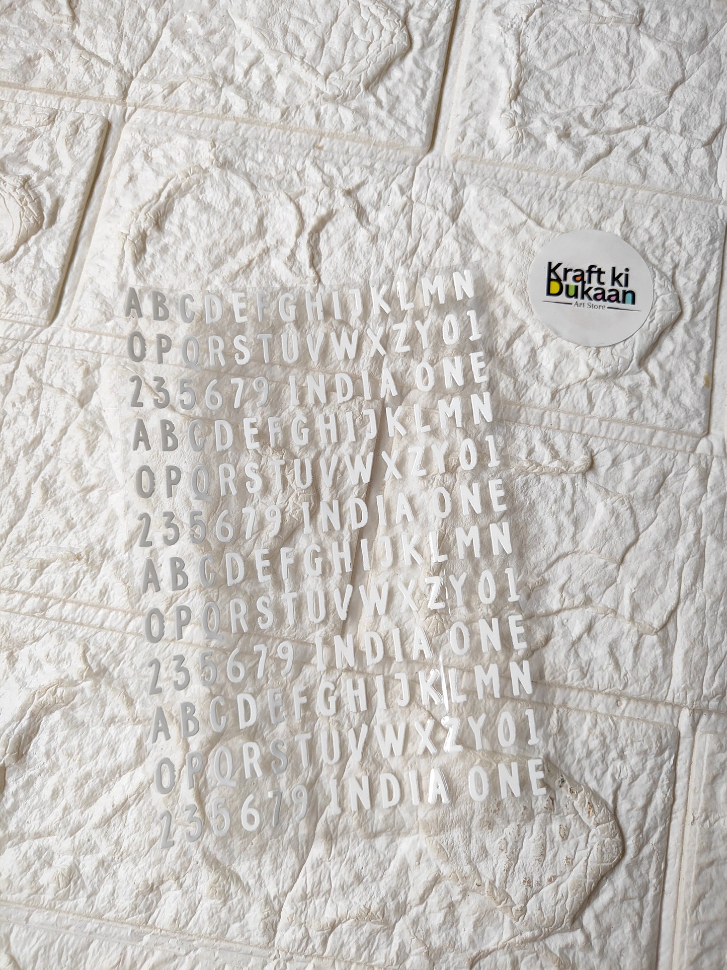 UV DTF peel-off sticker sheet with alphabet and number pattern, J141